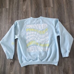 Mayfair The Label Men's Light Blue Cotton Graphic Men's Sweater One Size